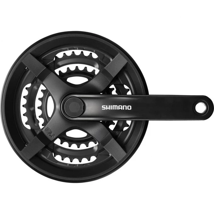 Система SHIMANO TY301, 175 мм, квадрат, 48/38/28, с защитой, черный, без упаковки AFCTY301E888CL Система SHIMANO TY301, 175 мм, квадрат, 48/38/28, с защитой, черный, без упаковки AFCTY301E888CL