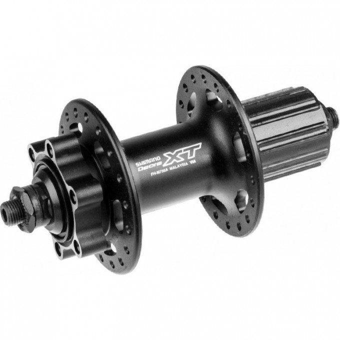 Втулка задняя SHIMANO DEORE XT M756A, 32 отверстия, 8/9/10 скоростей, QR, 6-болтов, черный EFHM756ABZL Втулка задняя SHIMANO DEORE XT M756A, 32 отверстия, 8/9/10 скоростей, QR, 6-болтов, черный EFHM756ABZL