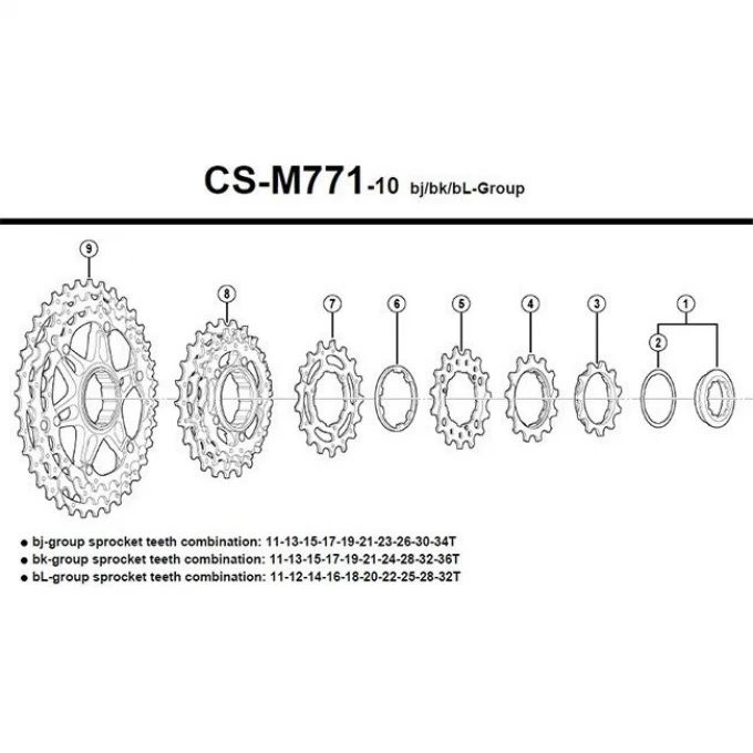 Звезды для кассеты велосипедные SHIMANO DEORE XT M771-10, (19-21-24T), BK Y1YR98030 Звезды для кассеты велосипедные SHIMANO DEORE XT M771-10, (19-21-24T), BK Y1YR98030